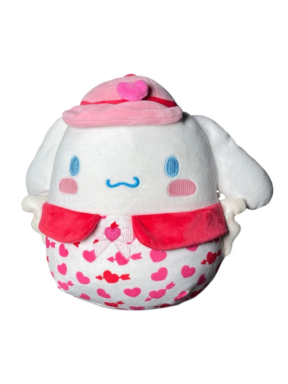 Sanrio Cinnamoroll Plush with Red and Pink Heart Pattern valentine’s Day Pillow